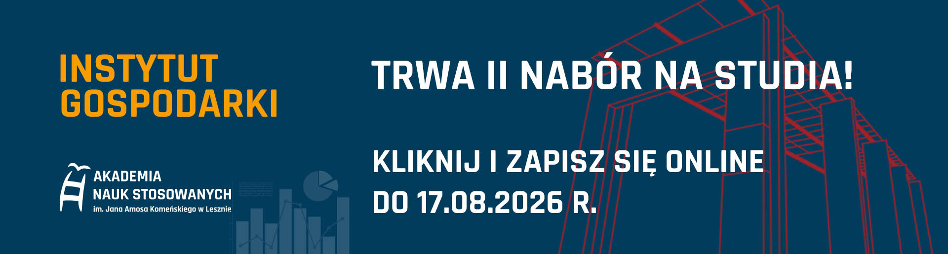 Trwa II nabór na studia. Kliknij i zapisz się online do 17.08.2026 r.